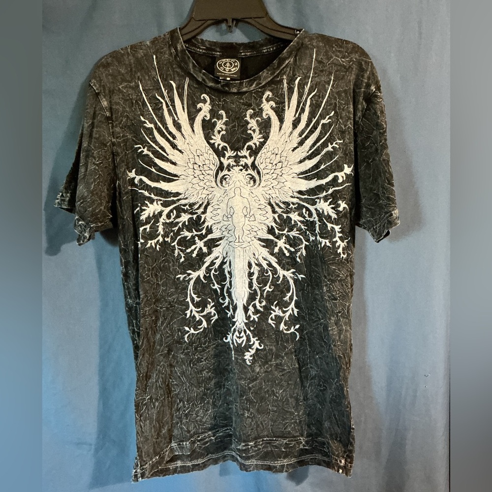 Edgy Black Tee with White Graphic Design